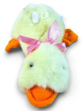 Main Joy Limited Platypus Duck Plush Stuffed Toy Yellow Pink Bow Vintage 7.5"